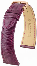 Cinturino in pelle Hirsch London L 04266087-7, viola, pelle di lucertola, lunghezza L, Quick Release