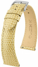 Cinturino in pelle Hirsch London L 04266090-2, beige, pelle di lucertola, lunghezza L, Quick Release