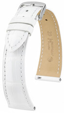 Cinturino in pelle Hirsch London L 04307000-2, bianco, pelle di alligatore, lunghezza L, Quick Release