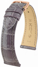 Cinturino in pelle Hirsch London L 04307012-7, viola, pelle di alligatore, lunghezza L, Quick Release