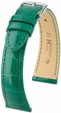Cinturino in pelle Hirsch London L 04307040-2, verde, pelle di alligatore, lunghezza L, Quick Release