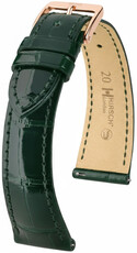 Cinturino in pelle Hirsch London L 04307041-7, verde, pelle di alligatore, lunghezza L, Quick Release