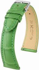 Cinturino in pelle Hirsch London L 04307042-2, verde, pelle di alligatore, lunghezza L, Quick Release