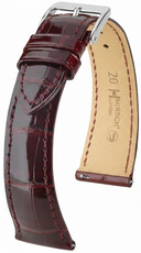 Cinturino in pelle Hirsch London L 04307060-2, rosso, pelle di alligatore, lunghezza L, Quick Release