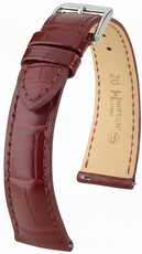 Cinturino in pelle Hirsch London L 04307069-2, rosso, pelle di alligatore, lunghezza L, Quick Release