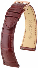 Cinturino in pelle Hirsch London L 04307069-7, rosso, pelle di alligatore, lunghezza L, Quick Release