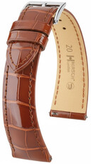 Cinturino in pelle Hirsch London L 04307070-2, marrone, pelle di alligatore, lunghezza L, Quick Release