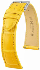 Cinturino in pelle Hirsch London L 04307072-2, giallo, pelle di alligatore, lunghezza L, Quick Release