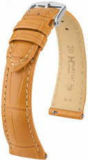 Cinturino in pelle Hirsch London L 04307075-2, marrone, pelle di alligatore, lunghezza L, Quick Release