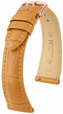 Cinturino in pelle Hirsch London L 04307075-7, marrone, pelle di alligatore, lunghezza L, Quick Release