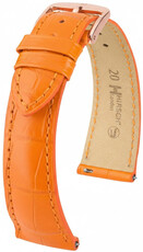 Cinturino in pelle Hirsch London L 04307076-7, arancione, pelle di alligatore, lunghezza L, Quick Release