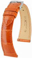 Cinturino in pelle Hirsch London L 04307077-2, arancione, pelle di alligatore, lunghezza L, Quick Release
