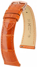 Cinturino in pelle Hirsch London L 04307077-7, arancione, pelle di alligatore, lunghezza L, Quick Release