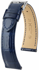 Cinturino in pelle Hirsch London L 04307080-2, blu, pelle di alligatore, lunghezza L, Quick Release