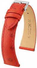 Cinturino in pelle Hirsch Massai Ostrich 04262120-2, rosso, pelle di struzzo, Quick Release