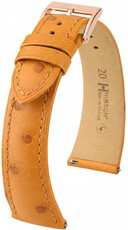 Cinturino in pelle Hirsch Massai Ostrich 04262175-7, marrone, pelle di struzzo, Quick Release