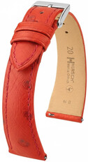 Cinturino in pelle Hirsch Massai Ostrich L 04262020-2, rosso, pelle di struzzo, lunghezza L, Quick Release