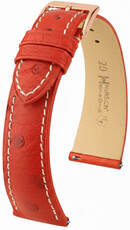 Cinturino in pelle Hirsch Massai Ostrich L 04262021-7, rosso, pelle di struzzo, lunghezza L, Quick Release