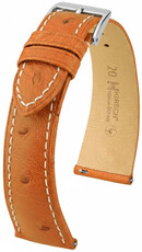 Cinturino in pelle Hirsch Massai Ostrich L 04262071-2, marrone, pelle di struzzo, lunghezza L, Quick Release