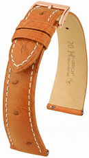 Cinturino in pelle Hirsch Massai Ostrich L 04262071-7, marrone, pelle di struzzo, lunghezza L, Quick Release