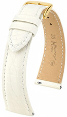 Cinturino in pelle Hirsch Regent L 04107009-1, bianco, pelle di alligatore, lunghezza L, Quick Release