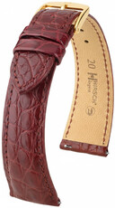 Cinturino in pelle Hirsch Regent L 04107069-1, rosso, pelle di alligatore, lunghezza L, Quick Release