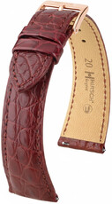 Cinturino in pelle Hirsch Regent L 04107069-7, rosso, pelle di alligatore, lunghezza L, Quick Release