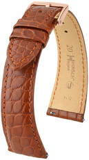 Cinturino in pelle Hirsch Regent L 04107079-7, arancione, pelle di alligatore, lunghezza L, Quick Release