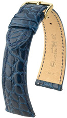 Cinturino in pelle Hirsch Regent L 04107089-1, blu, pelle di alligatore, lunghezza L, Quick Release