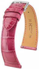 Cinturino in pelle Hirsch London L 04207024-2, rosa, pelle di alligatore, lunghezza L, Quick Release