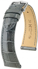cinturino in pelle Hirsch London L 04207030-2, grigio, pelle di alligatore, lunghezza L, Quick Release