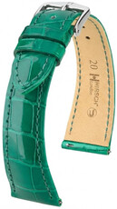 Cinturino in pelle Hirsch London L 04207040-2, verde, pelle di alligatore, lunghezza L, Quick Release