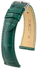 Cinturino in pelle Hirsch London L 04207049-2, verde, pelle di alligatore, lunghezza L, Quick Release