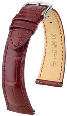 Cinturino in pelle Hirsch London L 04207069-2, rosso, pelle di alligatore, lunghezza L, Quick Release