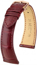 Cinturino in pelle Hirsch London L 04207069-7, rosso, pelle di alligatore, lunghezza L, Quick Release
