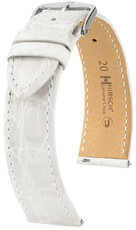 Cinturino in pelle Hirsch Genuine Croco 01808100-2, bianco, pelle di coccodrillo, Quick Release