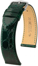 cinturino in pelle Hirsch Genuine Croco L 01808040-2, verde, pelle di coccodrillo, lunghezza L, Quick Release