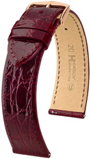 cinturino in pelle Hirsch Genuine Croco L 01808060-7, rosso, pelle di coccodrillo, lunghezza L, Quick Release
