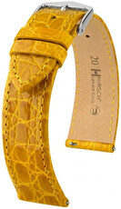 cinturino in pelle Hirsch Genuine Croco L 01808072-2, giallo, pelle di coccodrillo, lunghezza L, Quick Release