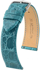 cinturino in pelle Hirsch Genuine Croco L 01808083-2, blu, pelle di coccodrillo, lunghezza L, Quick Release