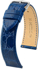 cinturino in pelle Hirsch Genuine Croco L 01808085-2, blu, pelle di coccodrillo, lunghezza L, Quick Release