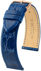 cinturino in pelle Hirsch Genuine Croco L 01808085-7, blu, pelle di coccodrillo, lunghezza L, Quick Release