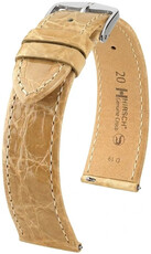 cinturino in pelle Hirsch Genuine Croco L 01808090-2, beige, pelle di coccodrillo, lunghezza L, Quick Release