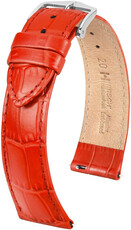 cinturino in pelle Hirsch Louisianalook L 03427020-2, rosso, pelle di vitello, lunghezza L, Quick Release