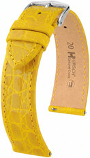 Cinturino in pelle Hirsch Genuine Croco 01808172-2, giallo, pelle di coccodrillo, Quick Release