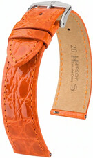 Cinturino in pelle Hirsch Genuine Croco 01808176-2, arancione, pelle di coccodrillo, Quick Release
