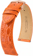 Cinturino in pelle Hirsch Genuine Croco 01808176-7, arancione, pelle di coccodrillo, Quick Release