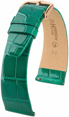 Cinturino in pelle Hirsch Prestige 02207140-7, verde, pelle di alligatore, Quick Release