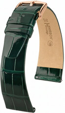 Cinturino in pelle Hirsch Prestige 02207141-7, verde, pelle di alligatore, Quick Release