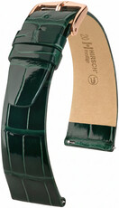 Cinturino in pelle Hirsch Prestige L 02207041-7, verde, pelle di alligatore, lunghezza L, Quick Release
